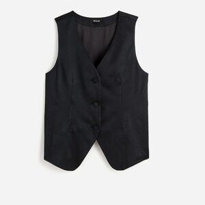 Button-Front Vest Top in Satin